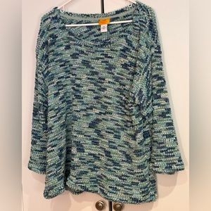 Ruby Rd. Blue and Green Women's Sweater. Size 2X